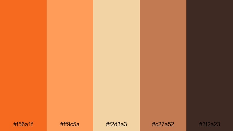 candlelit pumpkin cabin pumpkin color palette with hex codes