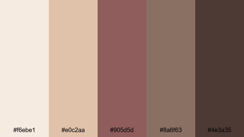 candlelit rose loft rose taupe color palette with hex codes