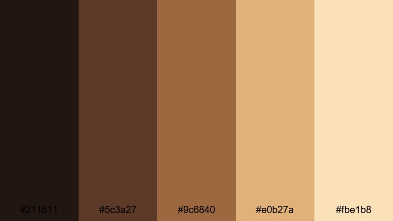candlelit storytelling brown copper color palette with hex codes