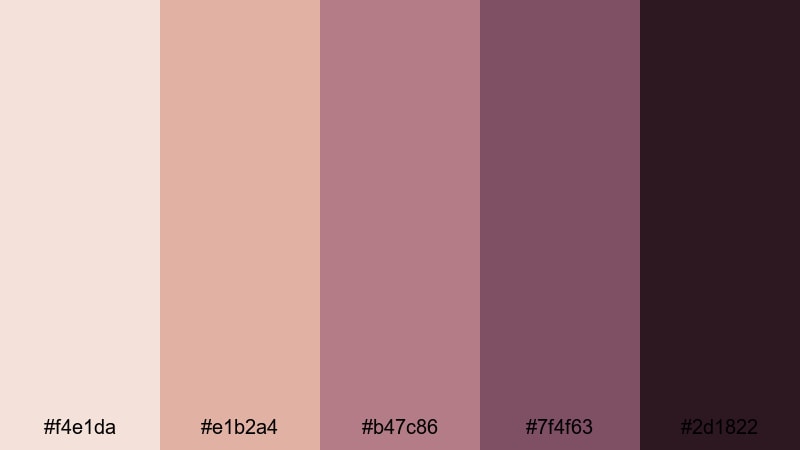 candlelit storytelling mauve color palette with hex codes