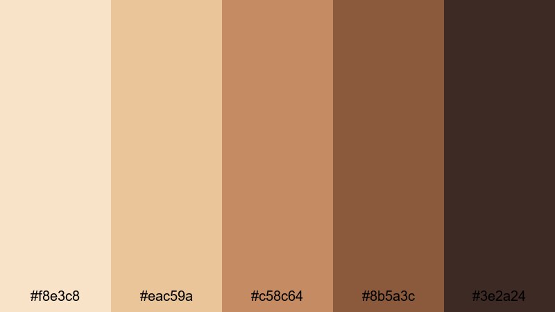 candlelit storytime tan color palette with hex codes