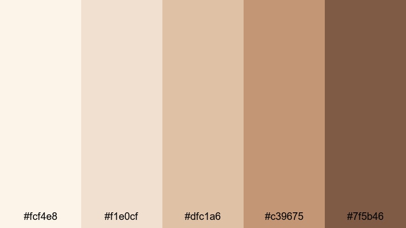candlelit storytime white beige color palette with hex codes