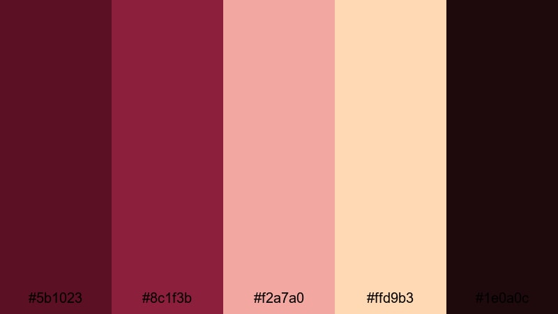 candlelit wine toast maroon red color palette with hex codes