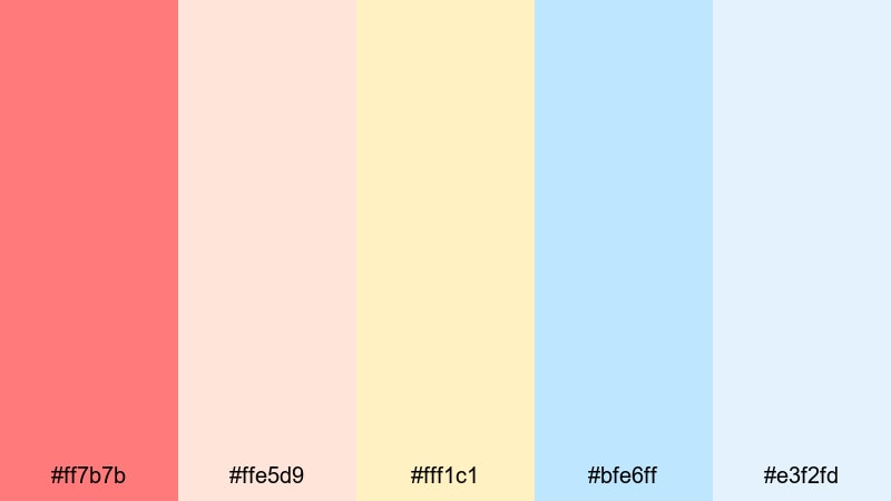 candy apple daylight carnival color palette with hex codes