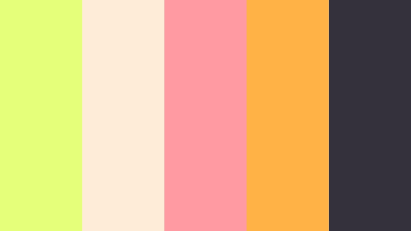 candy citrus pop pale chartreuse color palette with hex codes
