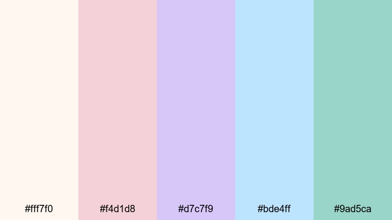 candy coated cloudburst rainy day color palette with hex codes