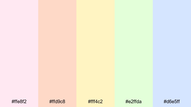 candy cottage dreams fairy tale color palette with hex codes