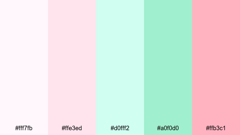 candy edit overlays mint green color palette with hex codes
