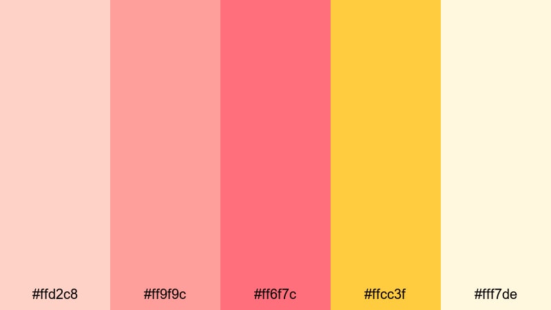 candy pop stream peach color palette with hex codes