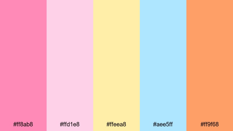 candy rose energy rose pink color palette with hex codes