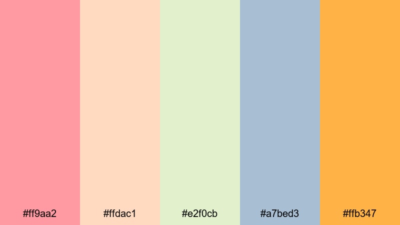 candy shop pop melon color palette with hex codes