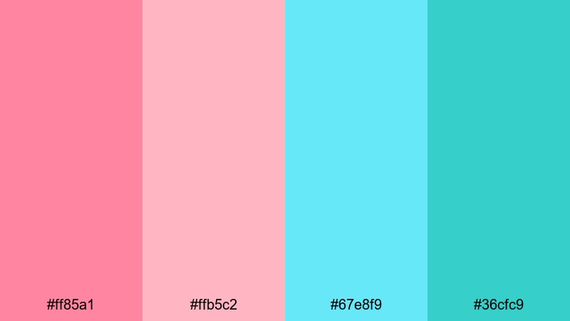 candy shop spotlight vivid color palette with hex codes