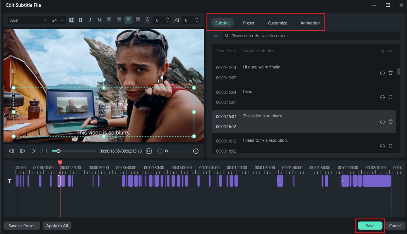 adjust subtitle settings if needed