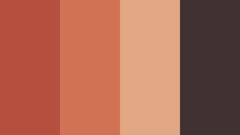 canyon coral shadows rust coral color palette with hex codes