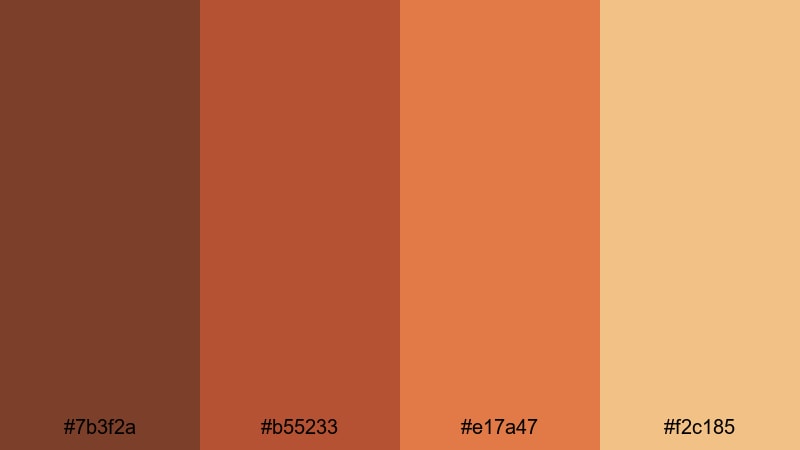 canyon ember drama earth color palette with hex codes