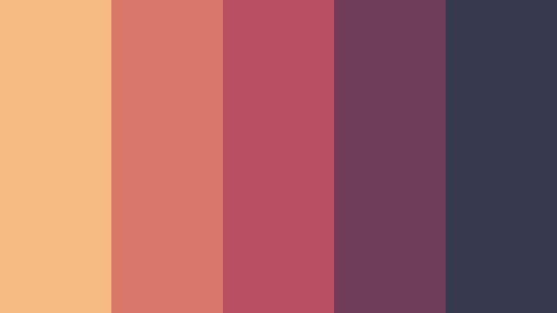 canyon rose sunset color color palette with hex codes