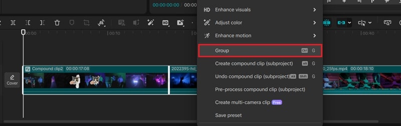 how to group tracks on capcut