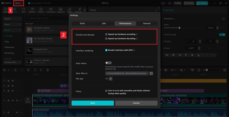 disable speed up encode and decode