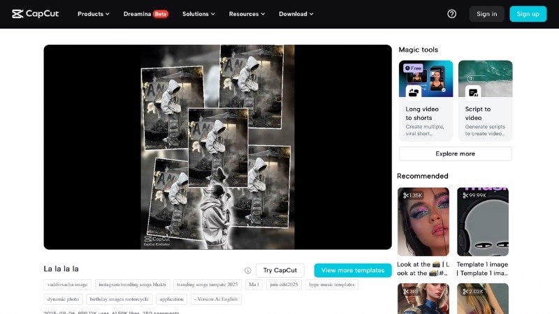 capcut trending template top list 1