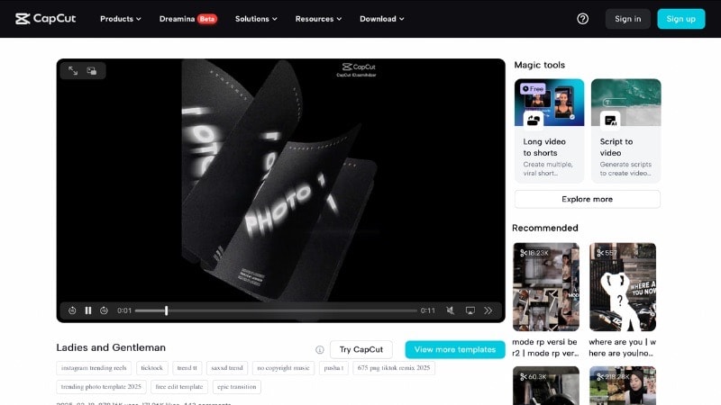 capcut trending template top list 2