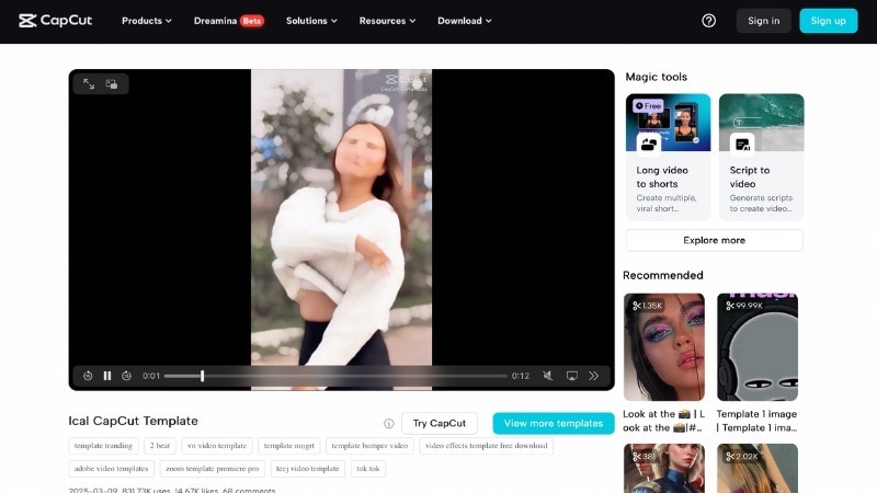 capcut trending template top list 3