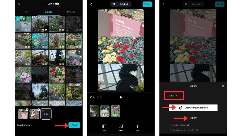 edit and export capcut trending template