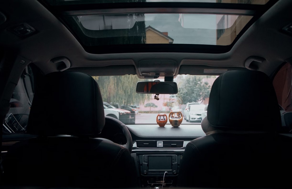 inside the car