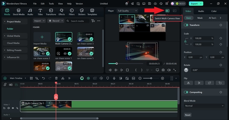switch to multi camera view