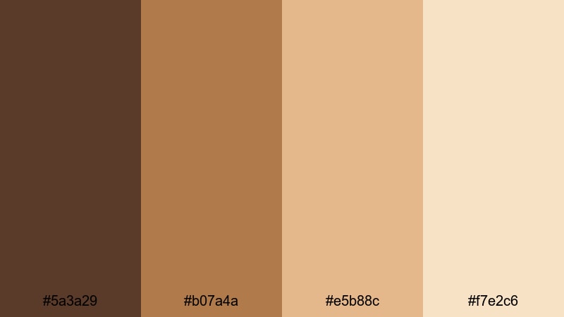 caramel cookie crumble brown color palette with hex codes