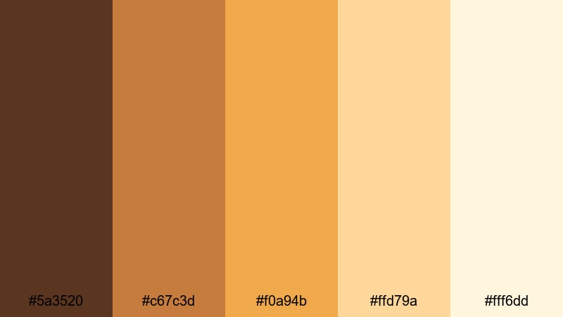 caramel drizzle delight chocolate color palette with hex codes