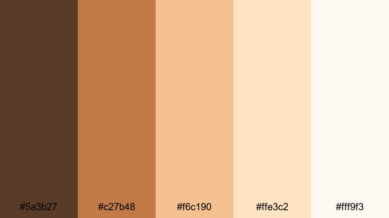 caramel drizzle glow coffee brown color palette with hex codes
