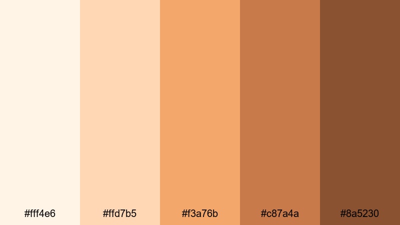 caramel drizzle luxe ice cream color palette with hex codes