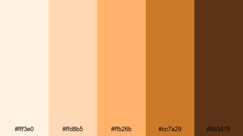caramel drizzle sundae food color palette with hex codes