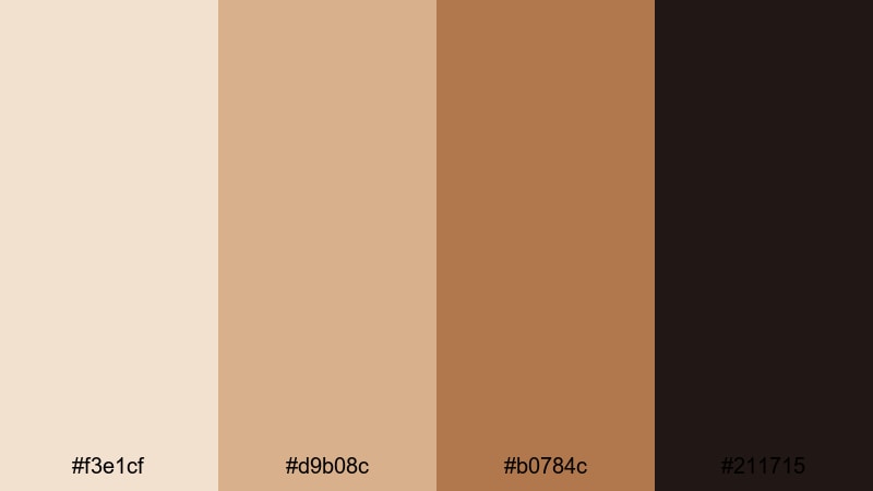 caramel knit evening beige black color palette with hex codes