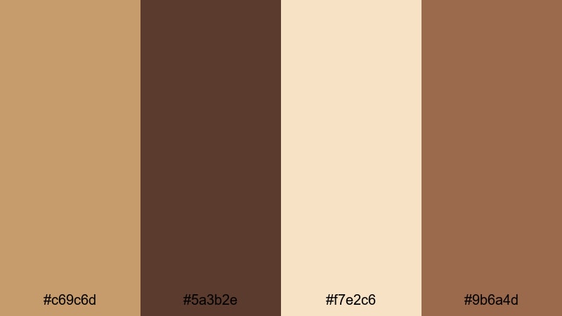 caramel knit evening tan brown color palette with hex codes