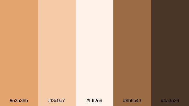 caramel latte edit amber color palette with hex codes