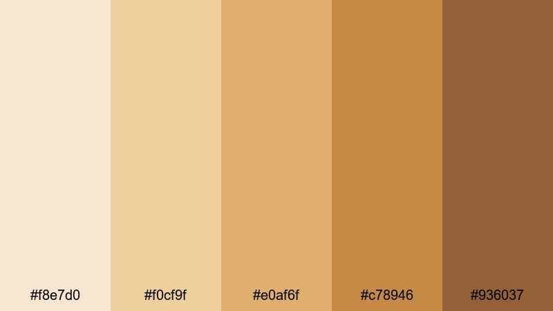 caramel shortbread mood beige color palette with hex codes
