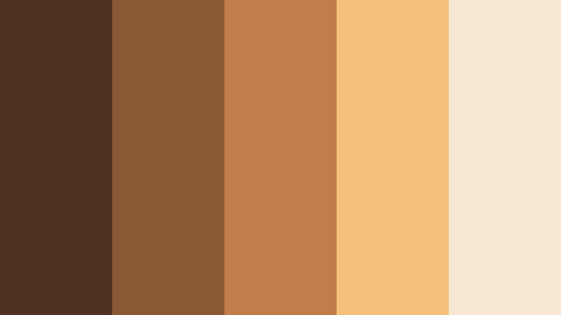 caramel trail mix forest bark color palette with hex codes