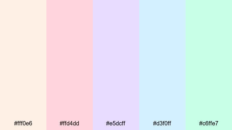 carousel story nights fairy tale color palette with hex codes