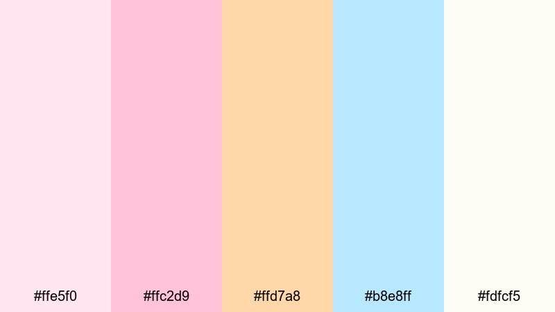 carousel wishes light sleeping beauty color palette with hex codes