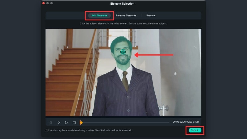 select the part of the video to swap