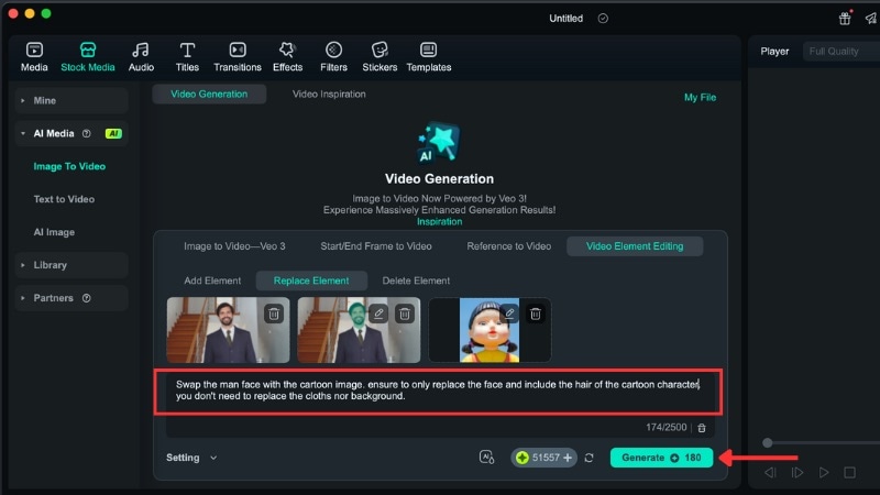 write description for cartoon face swap
