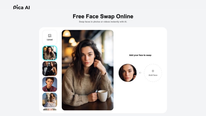 pica ai cartoon face swap online tool