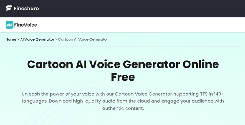 finevoice ai cartoon voice generator
