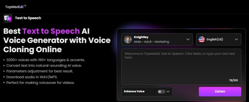 topmediai ai cartoon voice generator