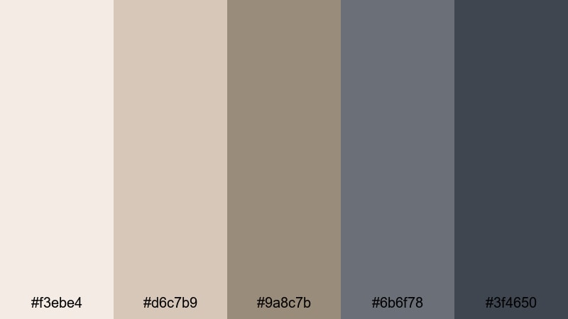 cashmere knit evening blue taupe color palette with hex codes