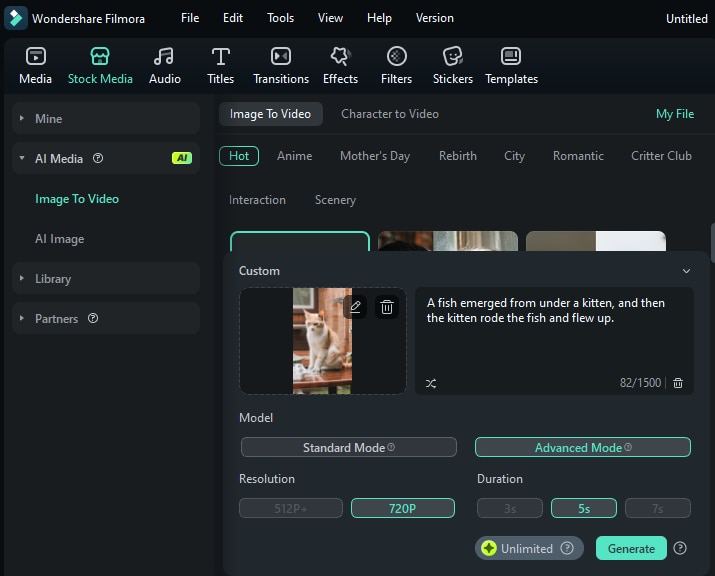 import a picture and type a prompt