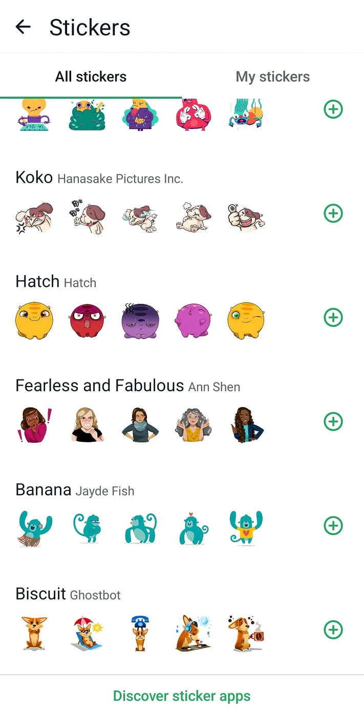 whatsapp discover sticker apps