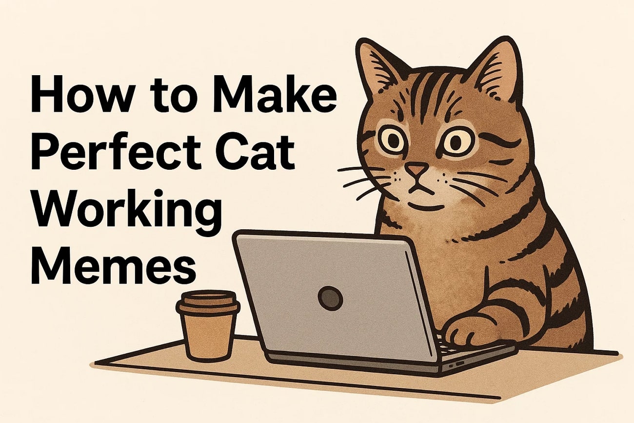 how to make cat working memes