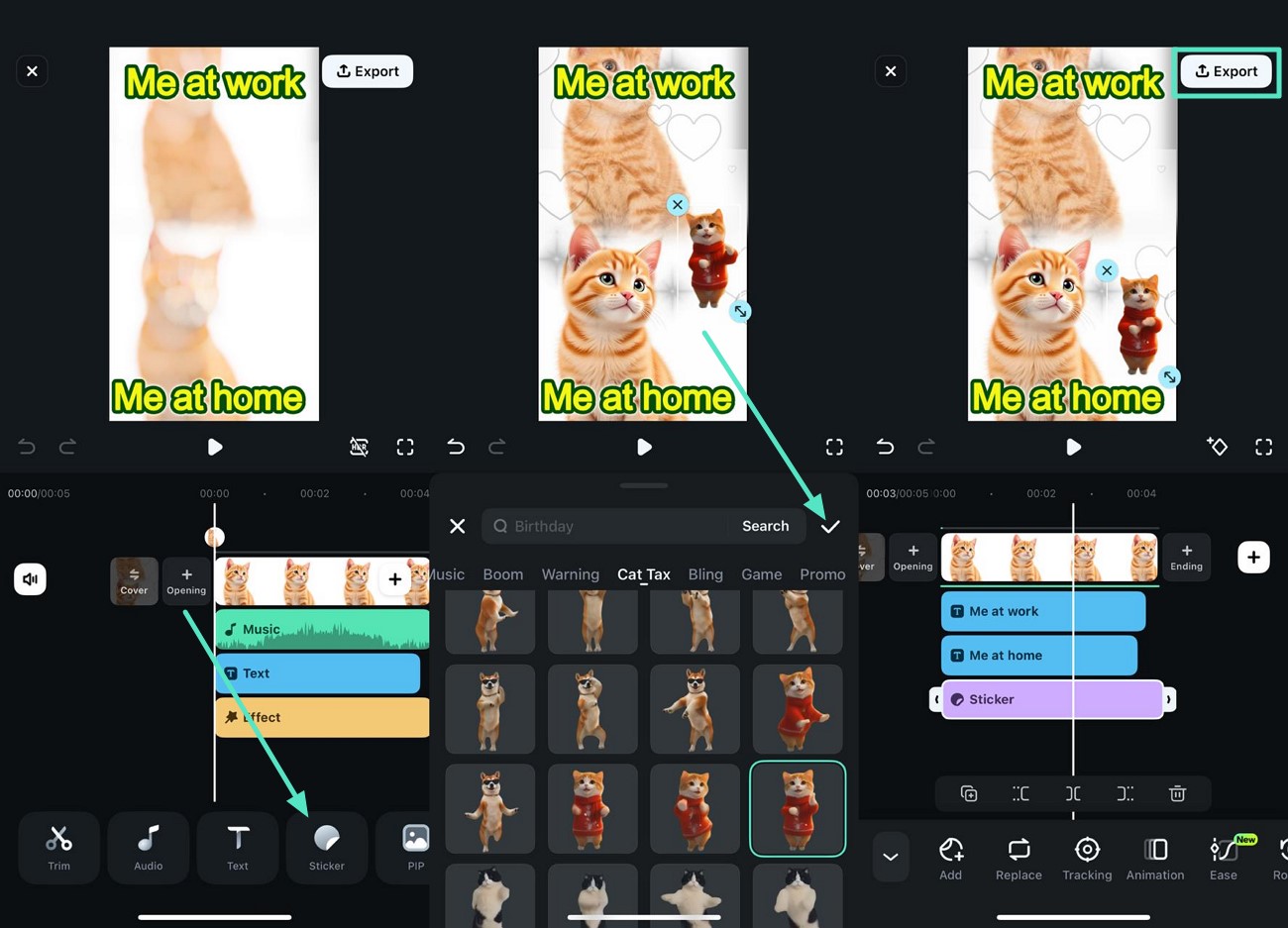 add sticker and save meme